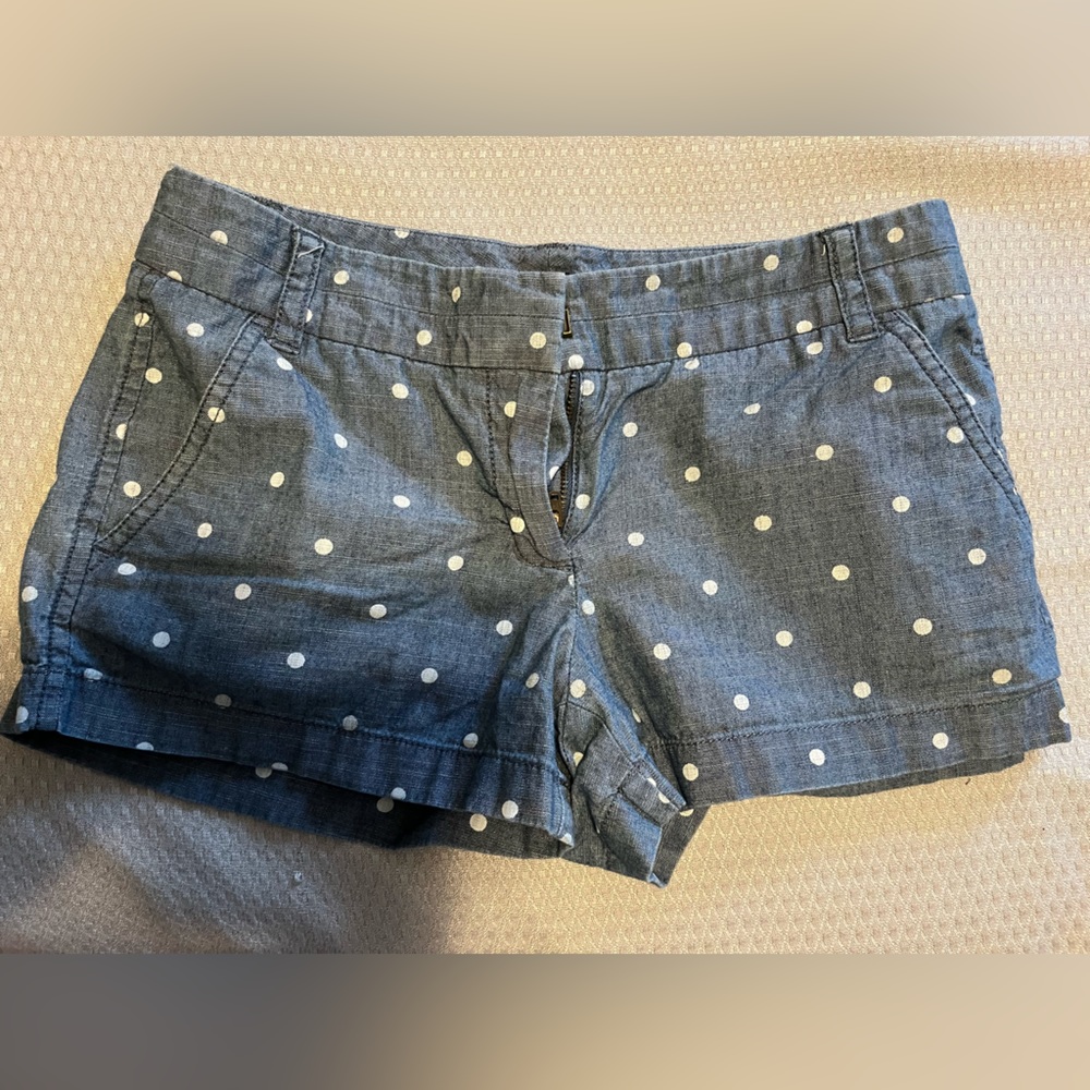 J. Crew Chambray Polka Dot Shorts